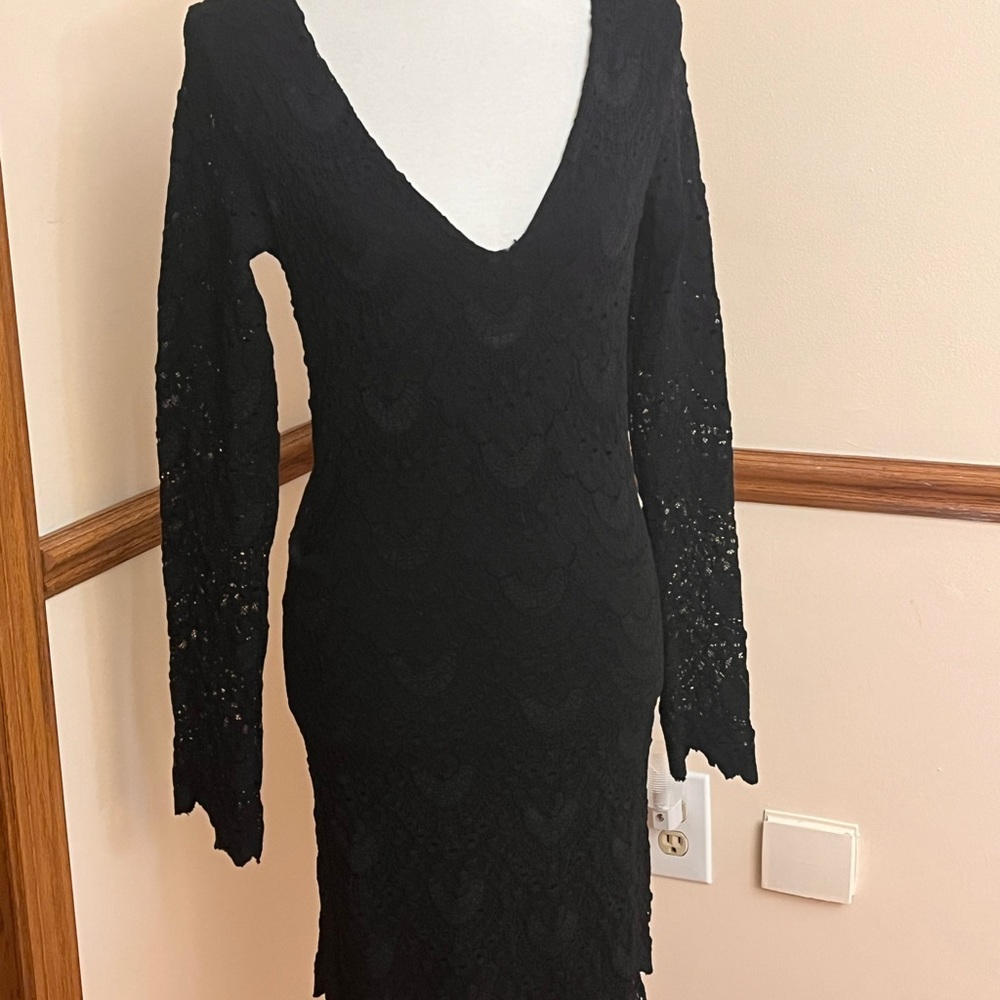 Nightcap Black Long Sleeve Lace Dress